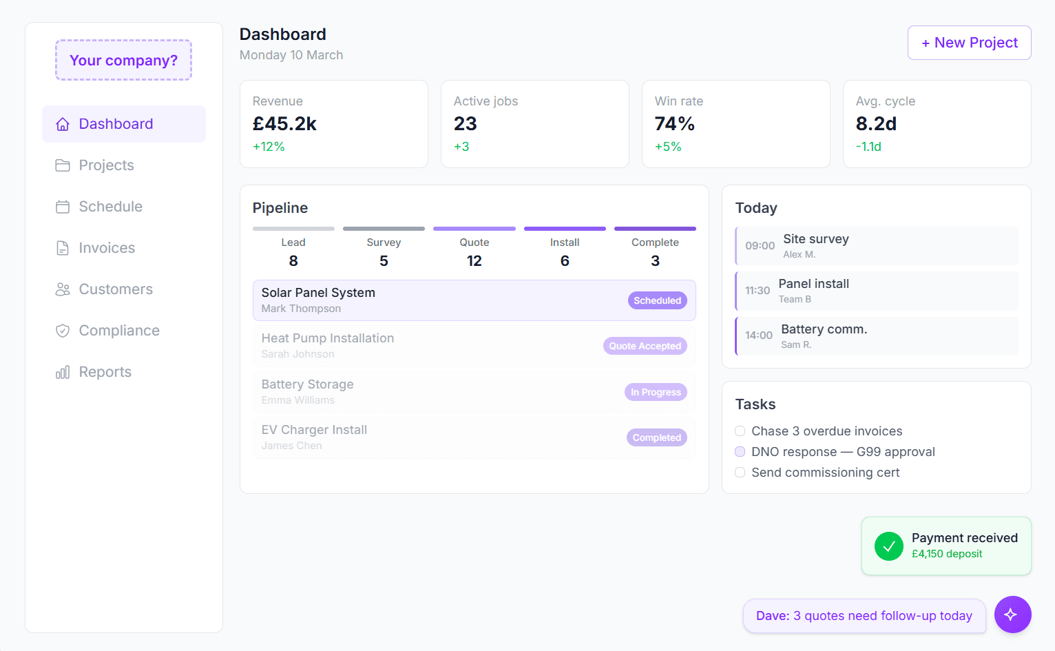 Gridera Dashboard